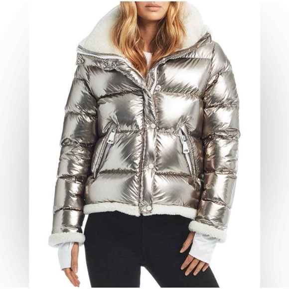 SAM. Gigi down puffer jacket sherpa silver - size medium - Picture 1 of 8